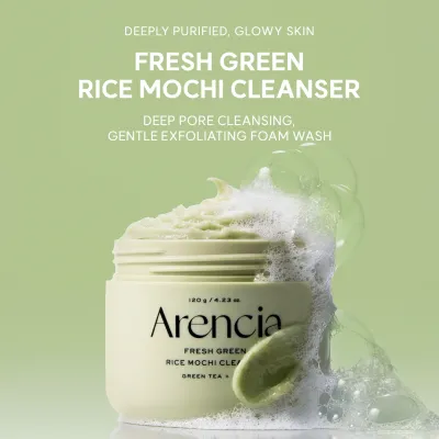 Arencia Fresh Green Rice Mochi Cleanser 120g – Καθαριστικό Προσώπου με Ρύζι & Πράσινο Τσάι