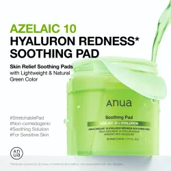 Anua Azelaic Acid 10 Hyaluron Redness Soothing Pads – Pads για Ερυθρότητα & Ακμή - Anua - glowfit.gr