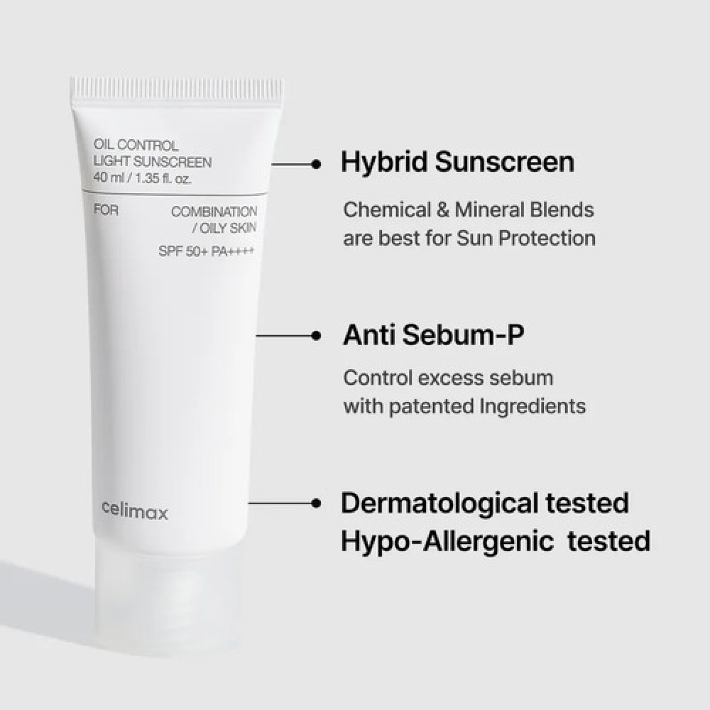 Celimax Oil Control Light Sunscreen SPF50+ 40ml -  Αντηλιακό για Λιπαρή & Μικτή Επιδερμίδα - Anua - glowfit.gr
