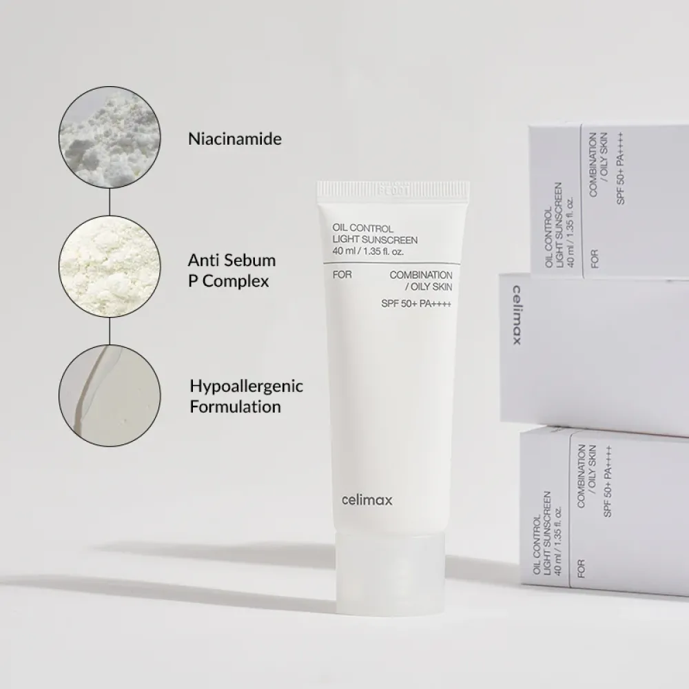 Celimax Oil Control Light Sunscreen SPF50+ 40ml -  Αντηλιακό για Λιπαρή & Μικτή Επιδερμίδα - Anua - glowfit.gr