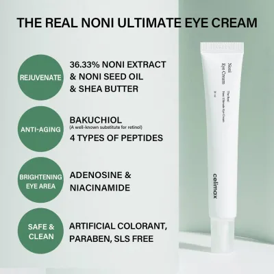 Celimax The Real Noni Ultimate Eye Cream – Επανορθωτική Κρέμα Ματιών με Νόνι & Πεπτίδια 20ml
