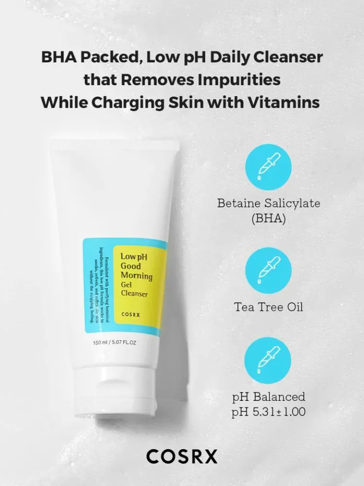 COSRX Low pH Good Morning Gel Cleanser 150ml  – Ήπιο Gel Καθαρισμού Προσώπου -  - glowfit.gr