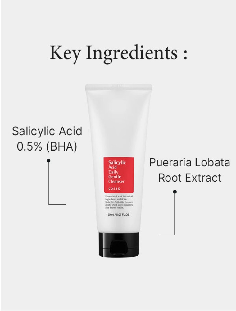 COSRX Salicylic Acid Daily Gentle Cleanser 150ml – Καθαριστικό για Ακμή & Λιπαρό Δέρμα - CosrX - glowfit.gr
