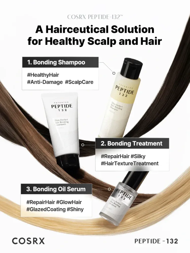 COSRX Peptide-132 Ultra Perfect Hair Bonding Shampoo 200ml  – Επανορθωτικό σαμπουάν για φθαρμένα και ταλαιπωρημένα μαλλιά 