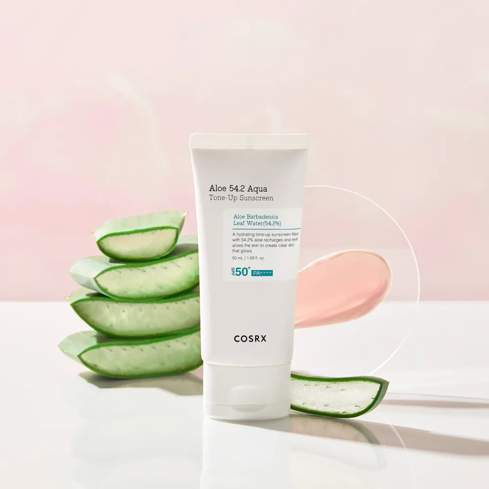COSRX Aloe 54.2 Aqua Tone-Up Sunscreen SPF50 – Αντηλιακό με Aloe -  - glowfit.gr