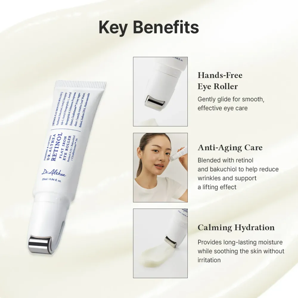 Dr. Althea Retinol Flat Iron Eye Rollern 25ml – Serum Ματιών με Ρετινόλη για Ρυτίδες & Κούραση - Dr. Althea - glowfit.gr