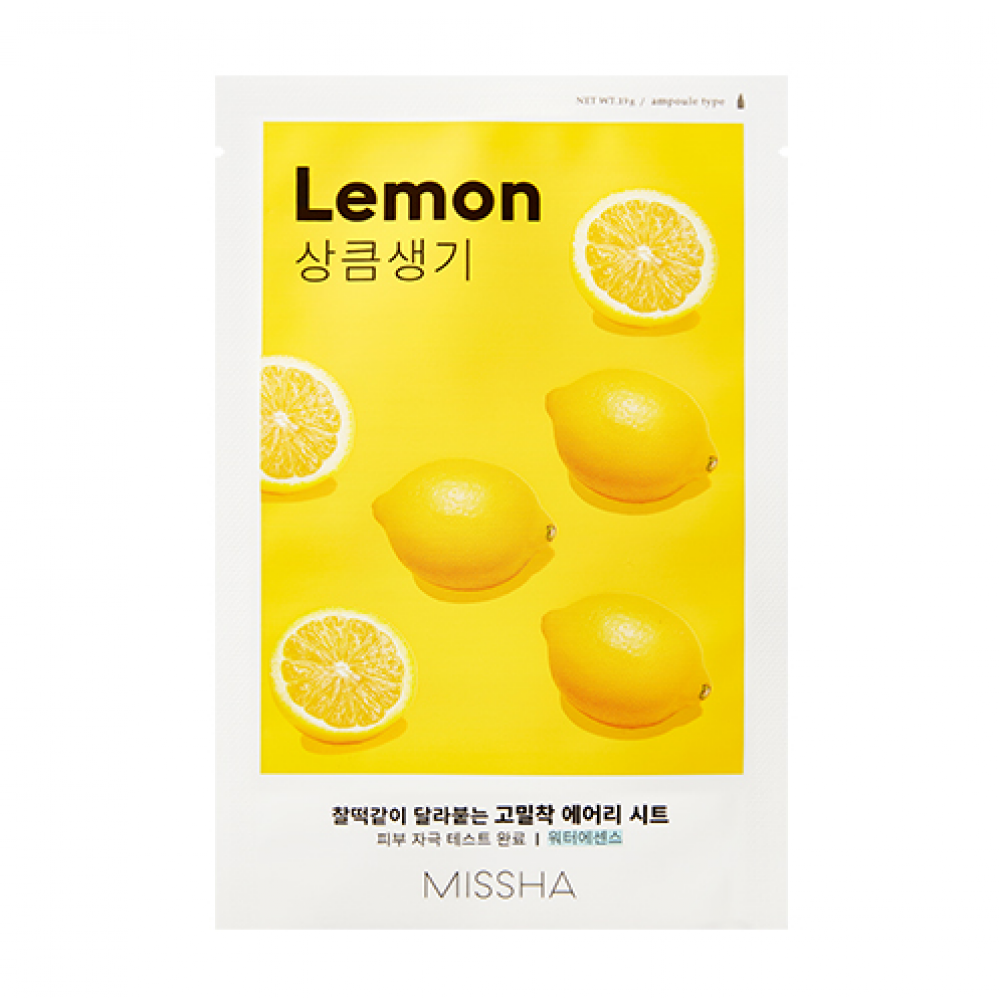Airy Fit Sheet Mask Lemon - Μάσκα Λάμψης & Τόνωσης με Βιταμίνη C - MISSHA - glowfit.gr