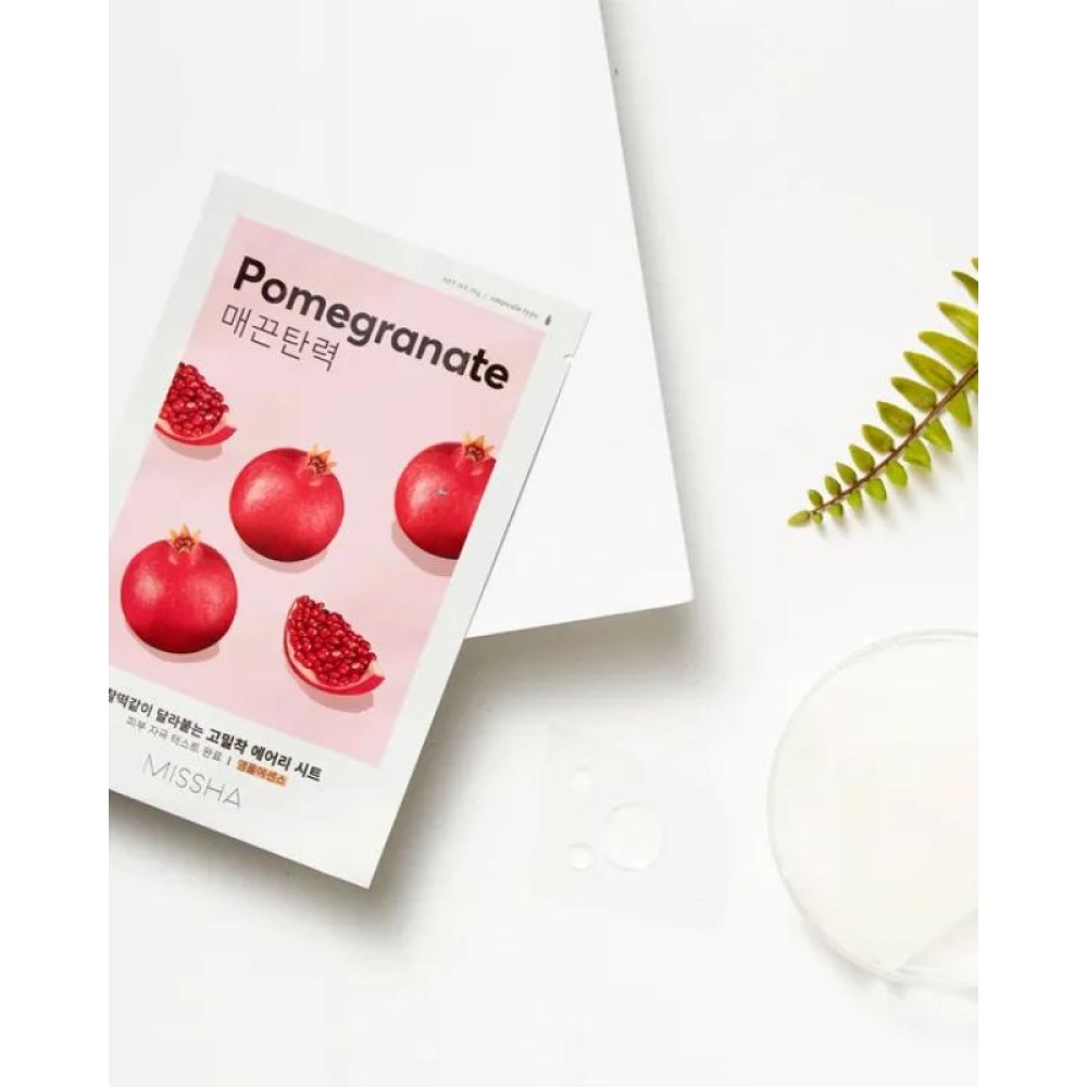 Missha Airy Fit Sheet Mask Pomegranate – Μάσκα με Εκχύλισμα Ροδιού για Ελαστικότητα & Αντιγήρανση