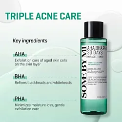 SOME BY MI AHA BHA PHA 30 Days Miracle Toner 150ml - απολεπιστικό toner για ακμή - glowfit.gr