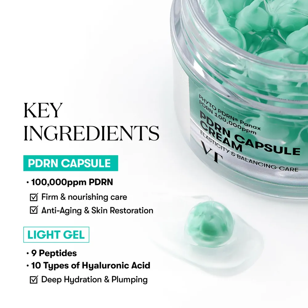 VT Cosmetics PDRN Capsule Cream 100 50ml – Κρέμα με Vegan PDRN, Ceramides & Peptides -  - glowfit.gr