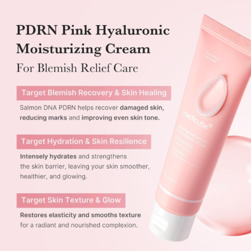 Medicube PDRN Pink Hyaluronic Cream 50ml – Ενυδατική & Επανορθωτική κρέμα με PDRN και Υαλουρονικό Οξύ