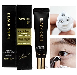 Farmstay Black Snail Premium Rolling Eye Serum 25ml – Ορός Ματιών με Roller για Ρυτίδες & Ενυδάτωση -  - glowfit.gr
