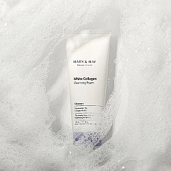 Mary & May White Collagen Cleansing Foam 150ml - κορεάτικος αφρός καθαρισμού με κολλαγόνο - glowfit.gr