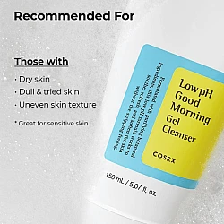 COSRX Low pH Good Morning Gel Cleanser 150ml  – Ήπιο Gel Καθαρισμού Προσώπου -  - glowfit.gr