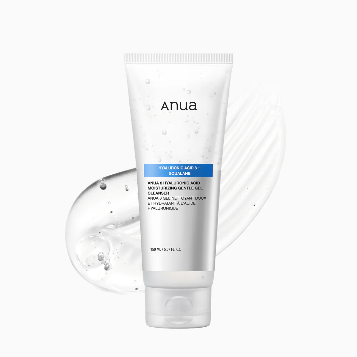 Anua Hyaluronic Acid 8+ Squalane Gel Cleanser 150ml – Ενυδατικό απαλό καθαριστικό με 8 τύπους υαλουρονικού & σκουαλάνη - Anua - glowfit.gr