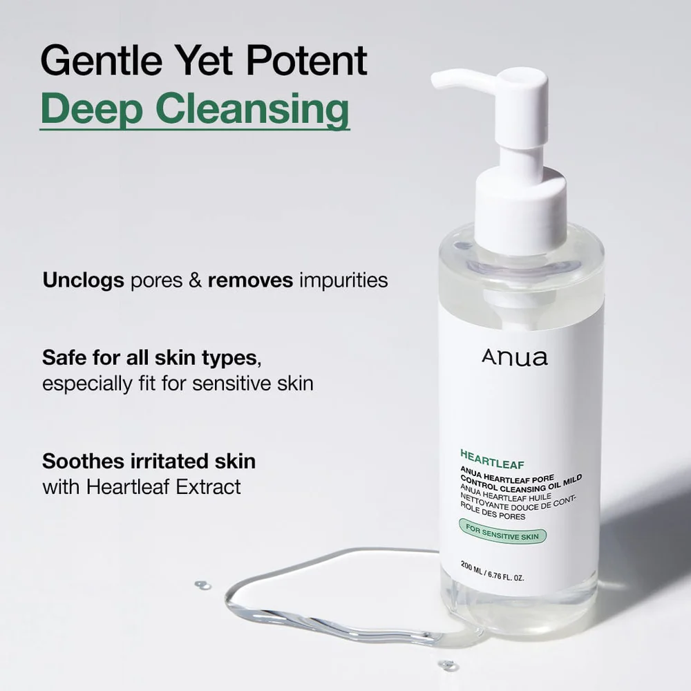 Heartleaf Mild Cleansing Oil – Ήπιο Καθαριστικό Έλαιο για Ευαίσθητο Δέρμα με Heartleaf 200ml - Anua - glowfit.gr