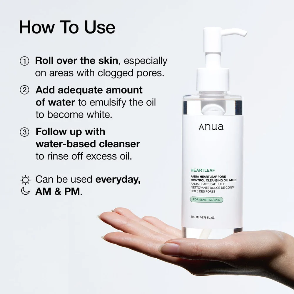Heartleaf Mild Cleansing Oil – Ήπιο Καθαριστικό Έλαιο για Ευαίσθητο Δέρμα με Heartleaf 200ml - Anua - glowfit.gr