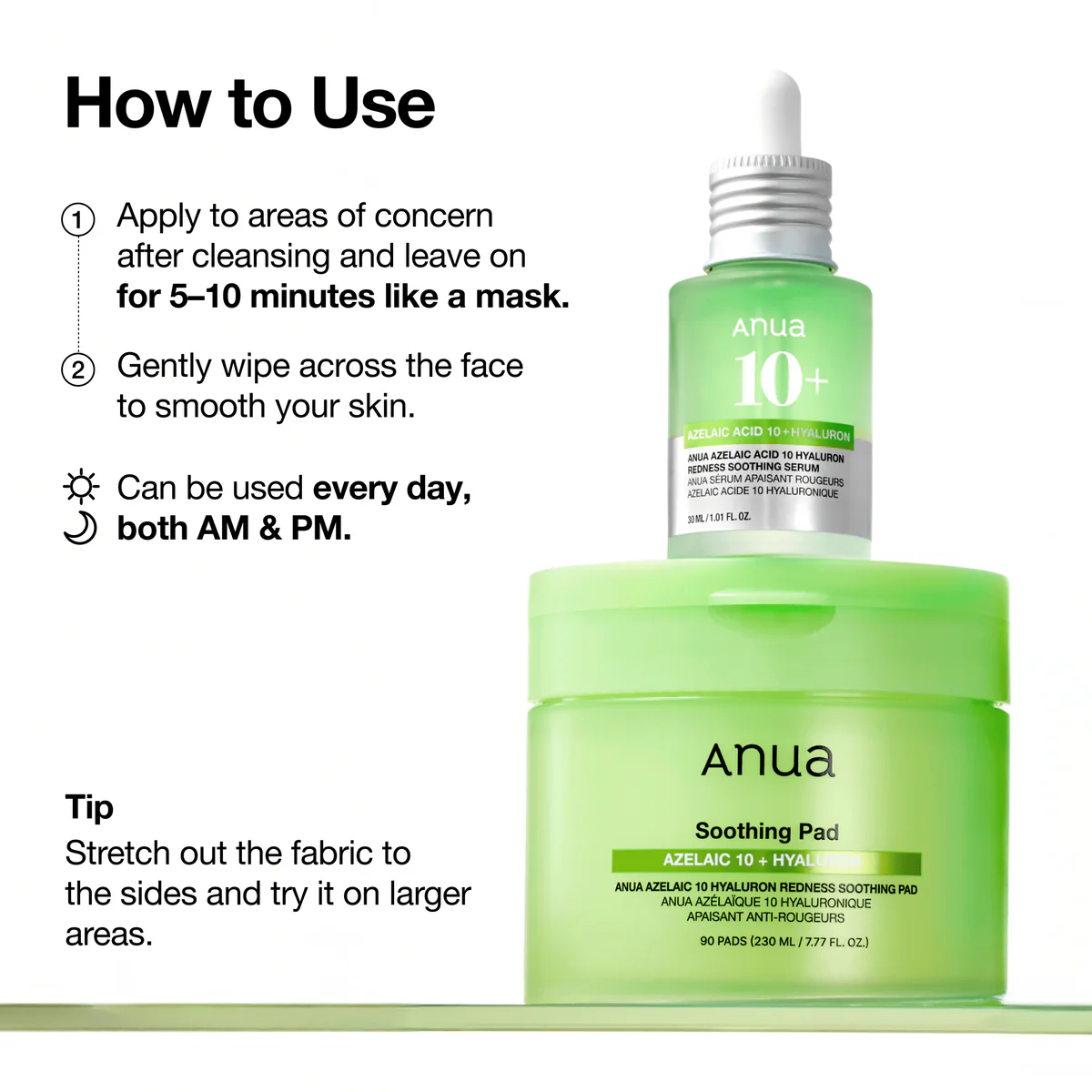 Anua Azelaic Acid 10 Hyaluron Redness Soothing Pads – Pads για Ερυθρότητα & Ακμή - Anua - glowfit.gr
