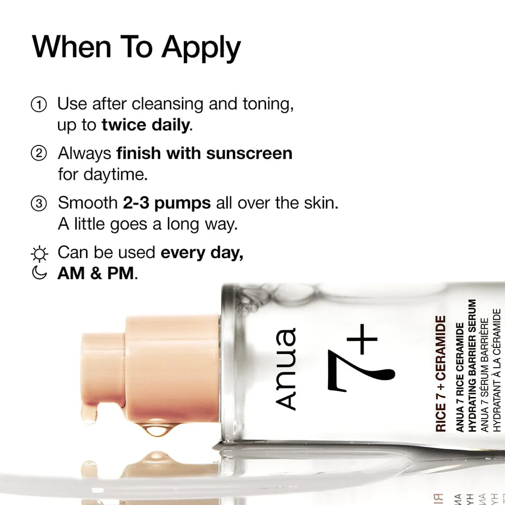 ANUA 7 Rice Ceramide Hydrating Barrier Serum 50ml - serum για ενυδάτωση και skin barrier - glowfit.gr