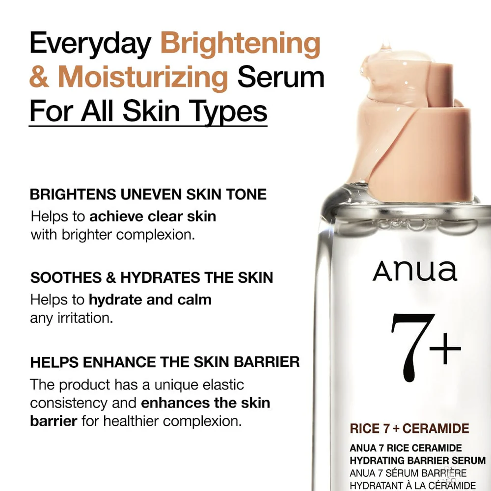 Anua 7 Rice Ceramide Hydrating Barrier Serum 50ml - Anua - glowfit.gr