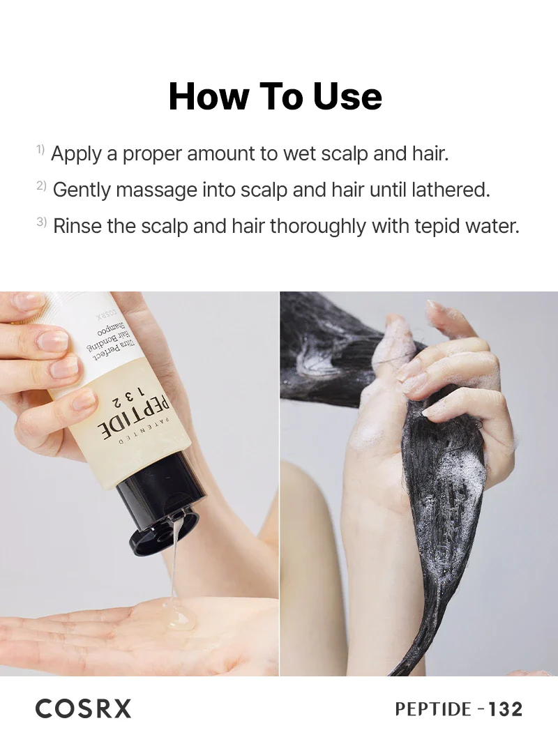 COSRX Peptide-132 Ultra Perfect Hair Bonding Shampoo 200ml  – Επανορθωτικό σαμπουάν για φθαρμένα και ταλαιπωρημένα μαλλιά - CosrX - glowfit.gr