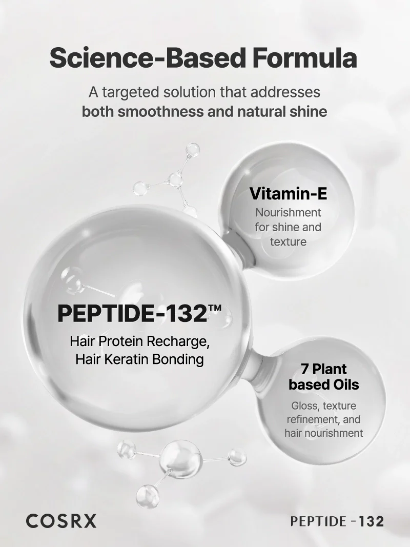 Peptide-132™ Hair Bonding Oil Serum 28ml – Επανορθωτικό λάδι μαλλιών με πεπτίδια & φυτικά έλαια - CosrX - glowfit.gr