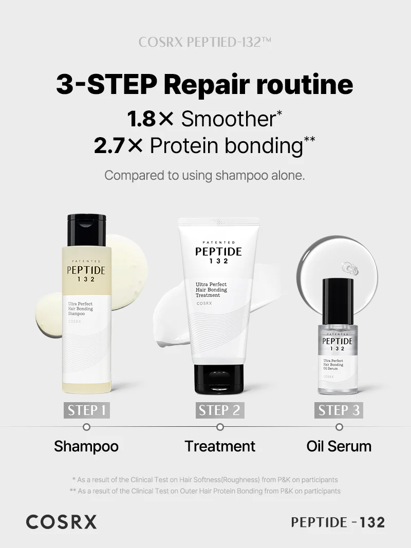 Peptide-132™ Hair Bonding Oil Serum 28ml – Επανορθωτικό λάδι μαλλιών με πεπτίδια & φυτικά έλαια - CosrX - glowfit.gr
