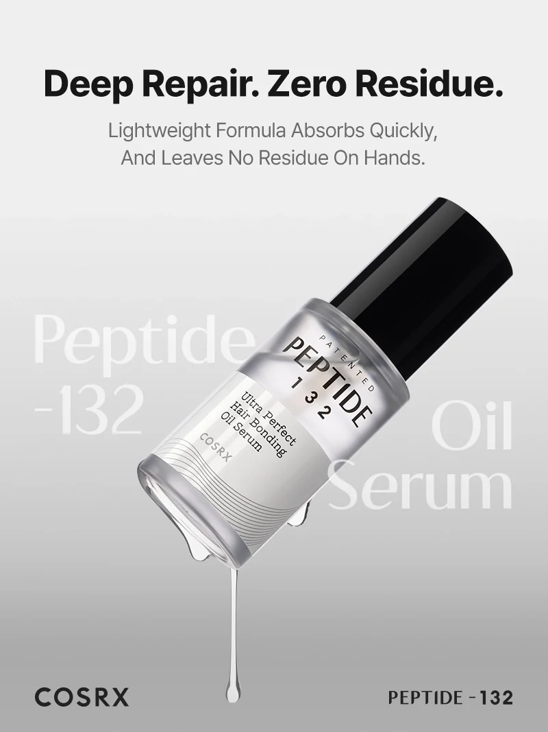 Peptide-132™ Hair Bonding Oil Serum 28ml – Επανορθωτικό λάδι μαλλιών με πεπτίδια & φυτικά έλαια - CosrX - glowfit.gr