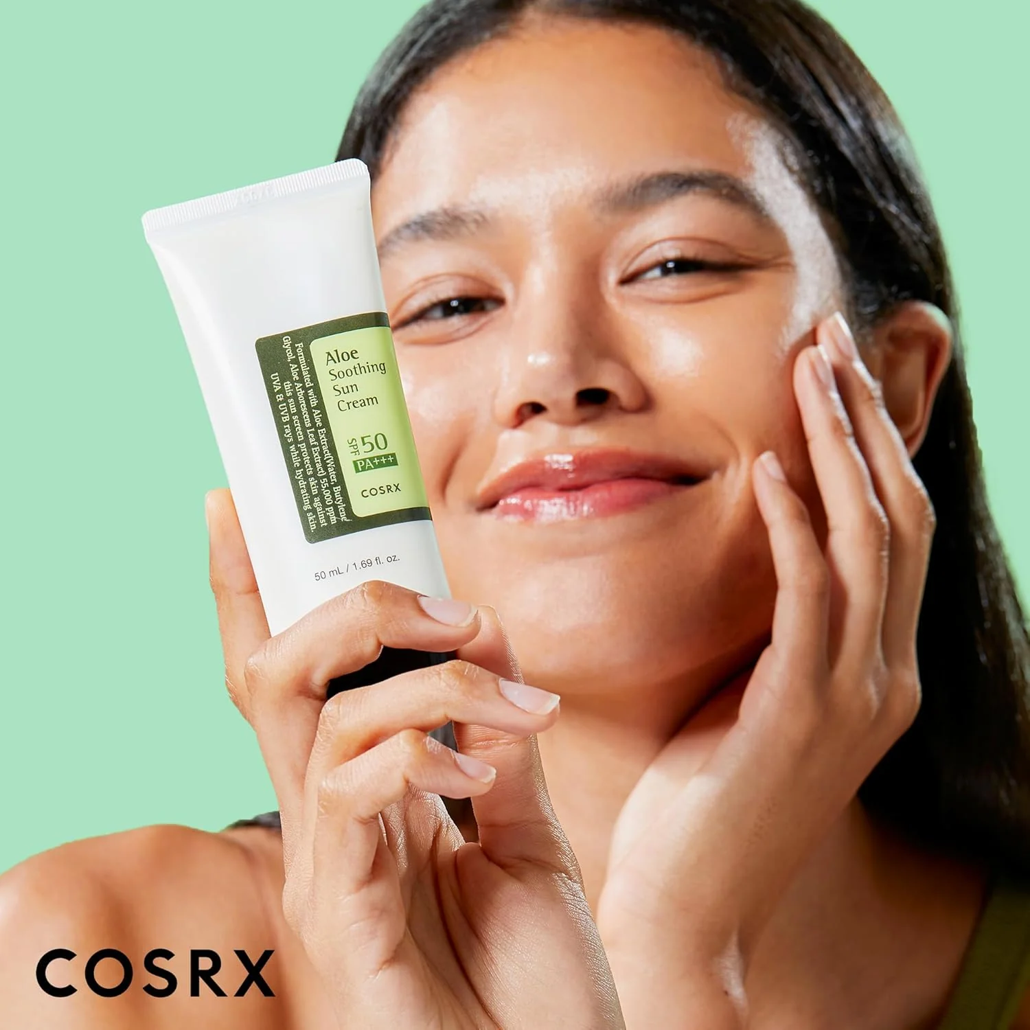 COSRX Aloe Soothing Sun Cream SPF50+ 50ml - ενυδατικό αντηλιακό με Aloe - glowfit.gr