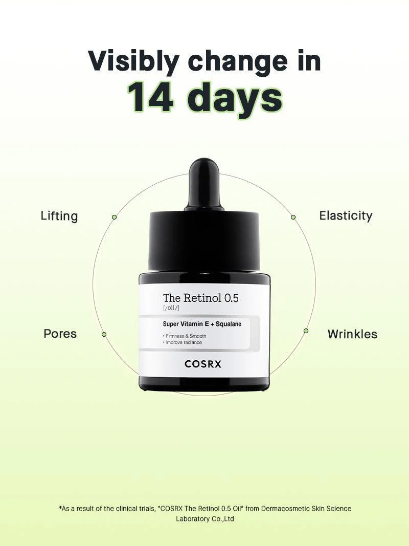 Cosrx The Retinol 0.5 Oil – Έλαιο με 0.5% Ρετινόλη για Ρυτίδες & Ελαστικότητα 20ml - CosrX - glowfit.gr