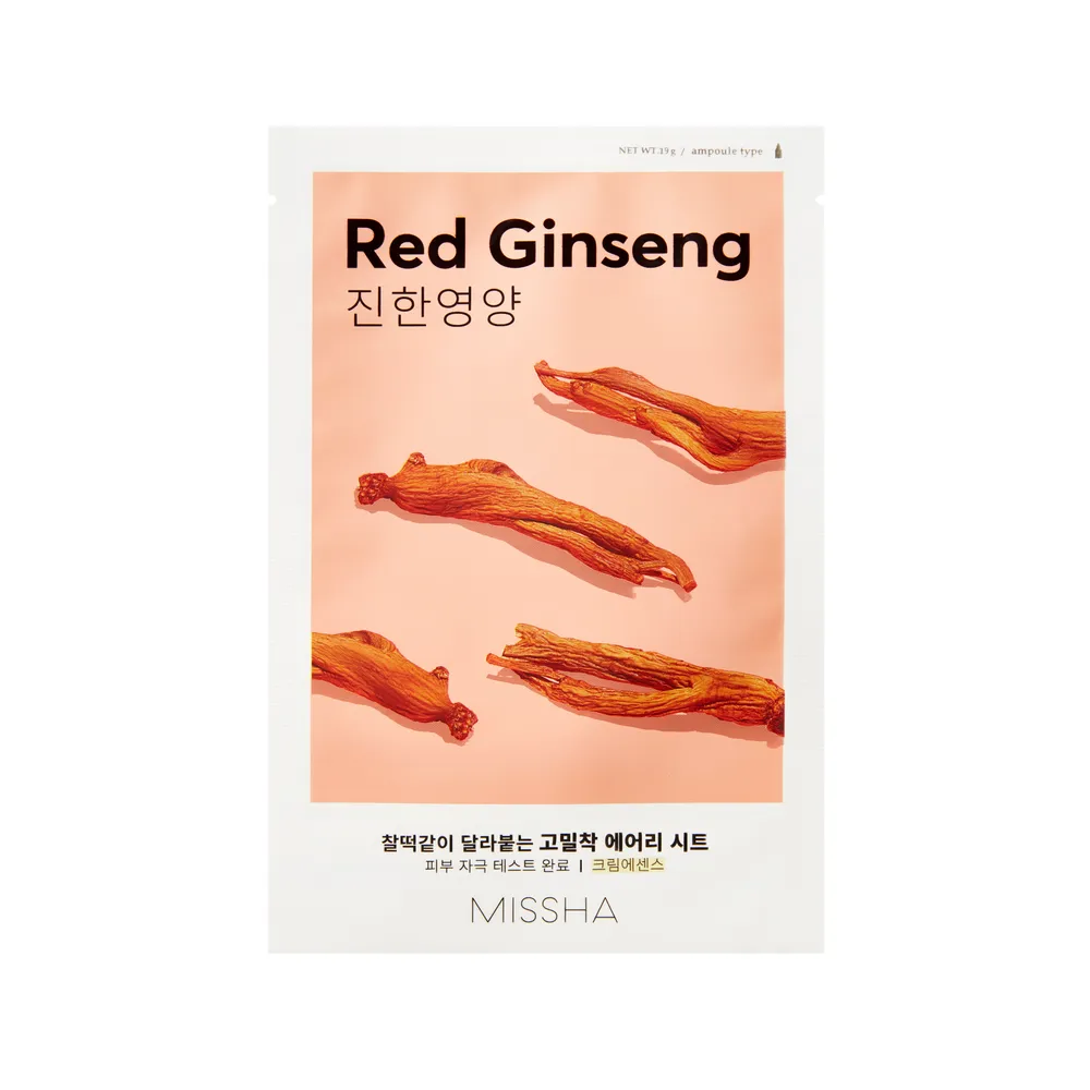 MISSHA Airy Fit Sheet Mask Red Ginseng 19g - θρεπτική μάσκα με κόκκινο ginseng - glowfit.gr