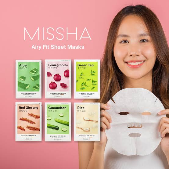 MISSHA Airy Fit Sheet Mask Pearl 19g - μάσκα λάμψης με Pearl Extract - glowfit.gr