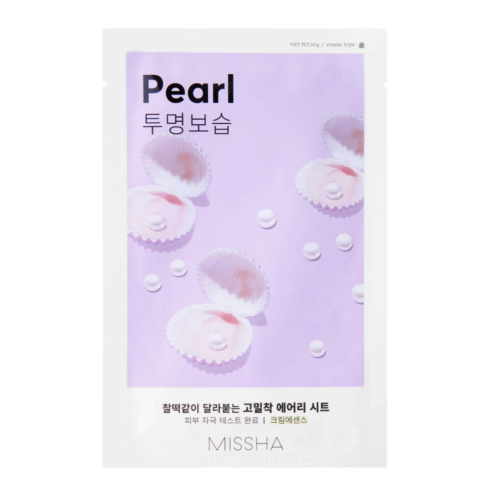MISSHA Airy Fit Sheet Mask Pearl 19g - μάσκα λάμψης με Pearl Extract - glowfit.gr