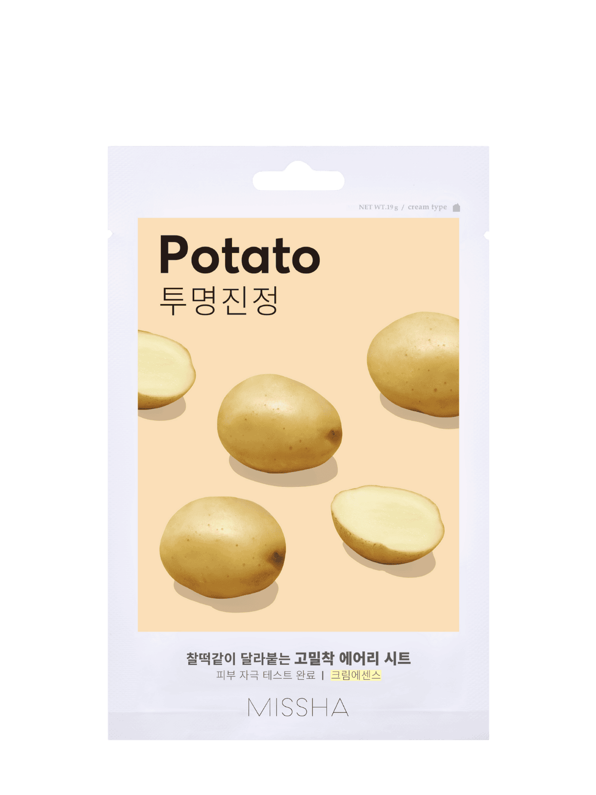 MISSHA Airy Fit Sheet Mask Potato 19g - καταπραϋντική μάσκα με Potato Extract - glowfit.gr