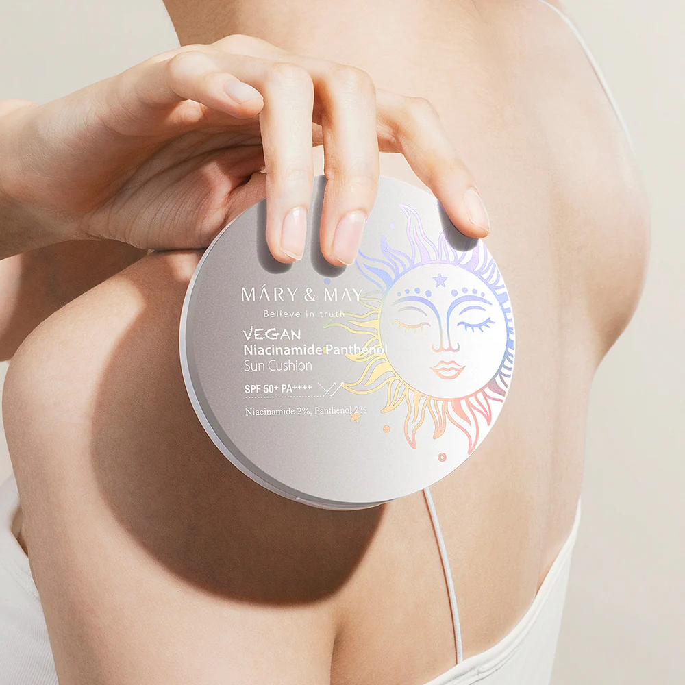 Vegan Niacinamide Panthenol Sun Cushion SPF50 25gr - Mary & May - glowfit.gr
