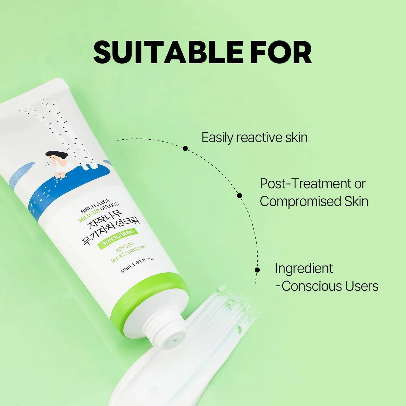 Moisture Mild-Up Suncreen 50ml - ROUND LAB - glowfit.gr