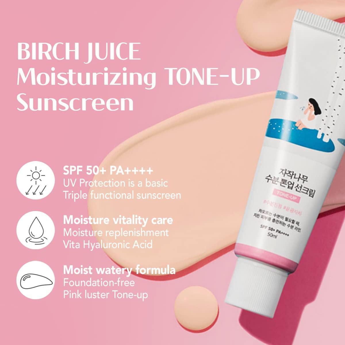 Birch Moisture Tone-Up Sunscreen SPF50+ 50ml-Make up Primer - ROUND LAB - glowfit.gr