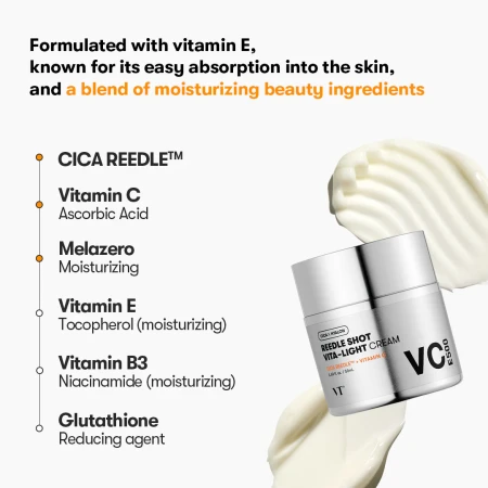 VT Reedle Shot Vita-Light Cream | Κρέμα Λάμψης με Βιταμίνες & CICA Reedle™ - VT Cosmetics - glowfit.gr