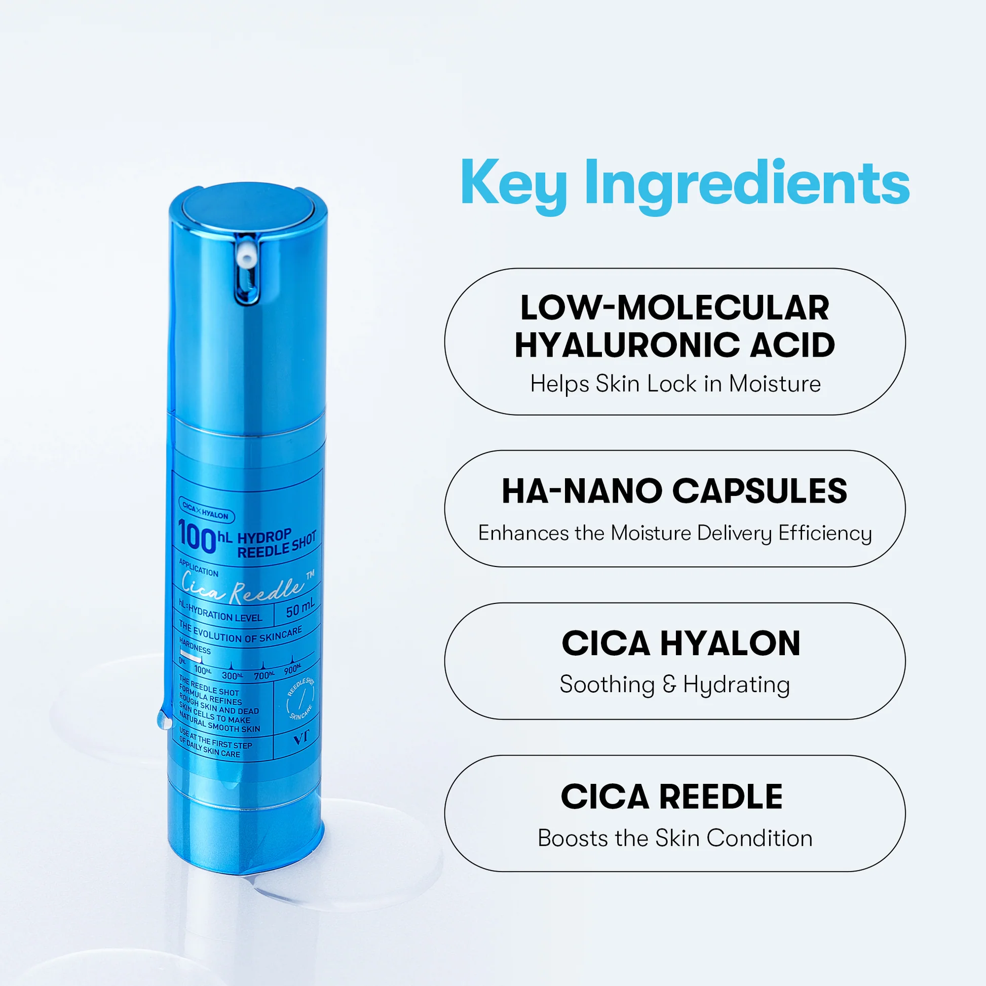 VT Hydrop Reedle Shot 100 - Εντατικός Ορός Ενυδάτωσης με Cica Reedle™ 50ml - VT Cosmetics - glowfit.gr