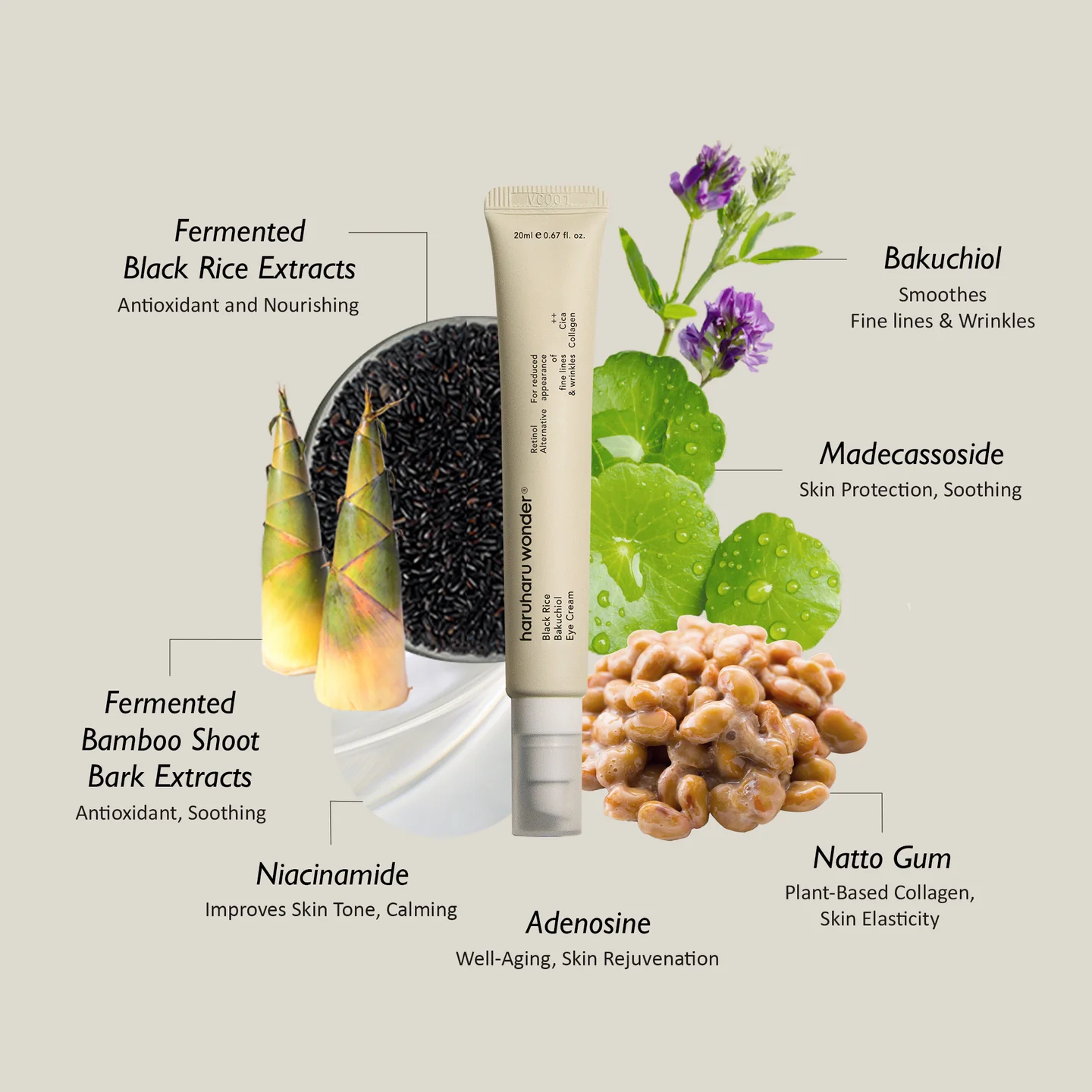 Haruharu Black Rice Bakuchiol Eye Cream 20ml - HaruHaru - glowfit.gr