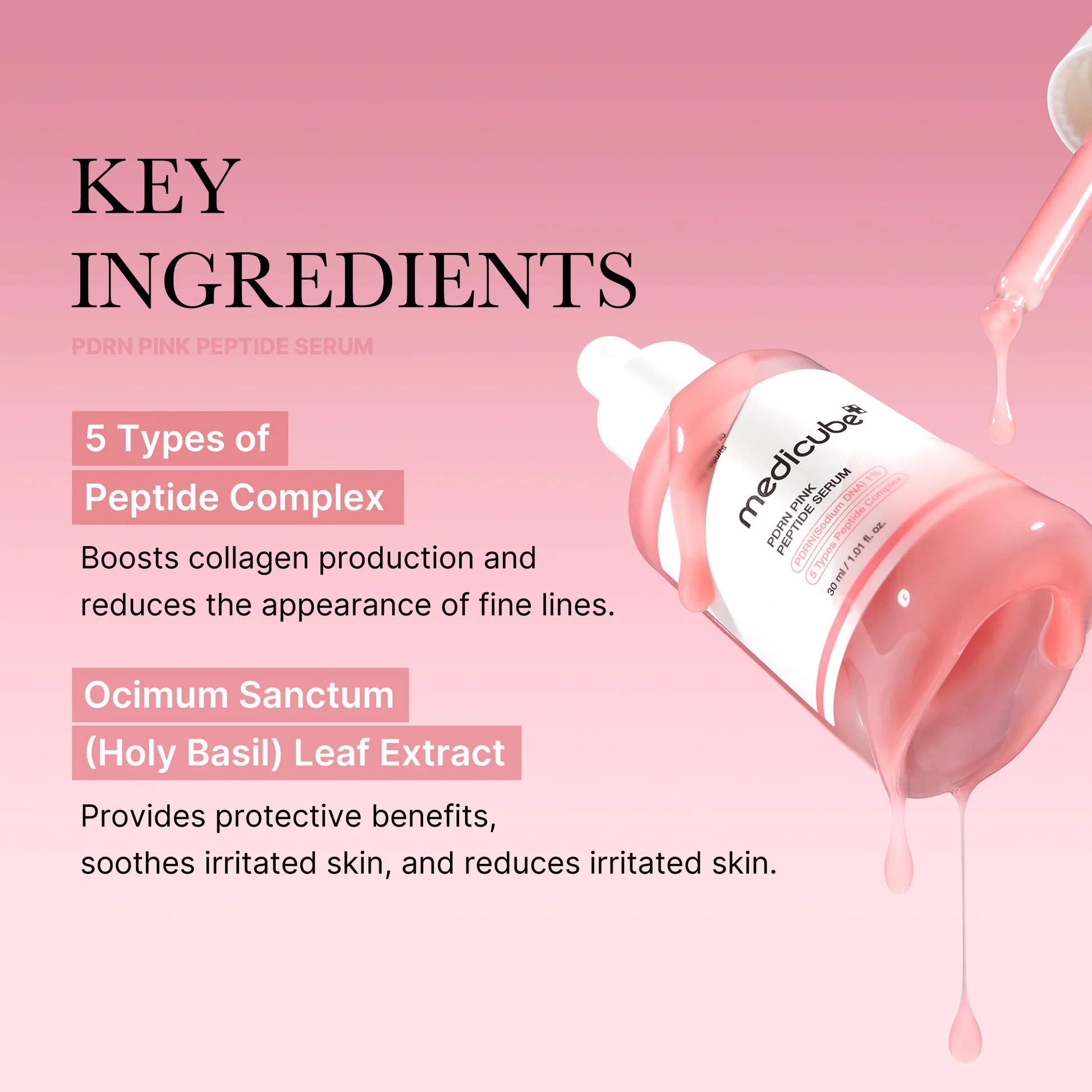 Medicube PDRN Pink Peptide Glow Serum 30ml - serum λάμψης και σύσφιξης - glowfit.gr