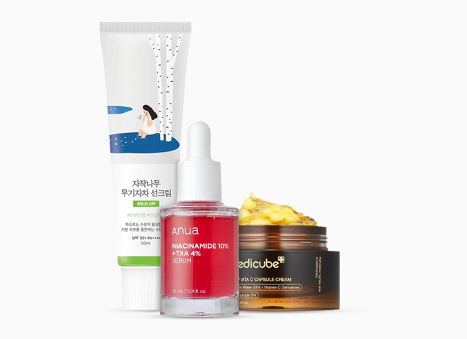 No3 – Πανάδες & Λάμψη | Glow & Brightening Set με Niacinamide, Vitamin C & SPF - Anua - glowfit.gr